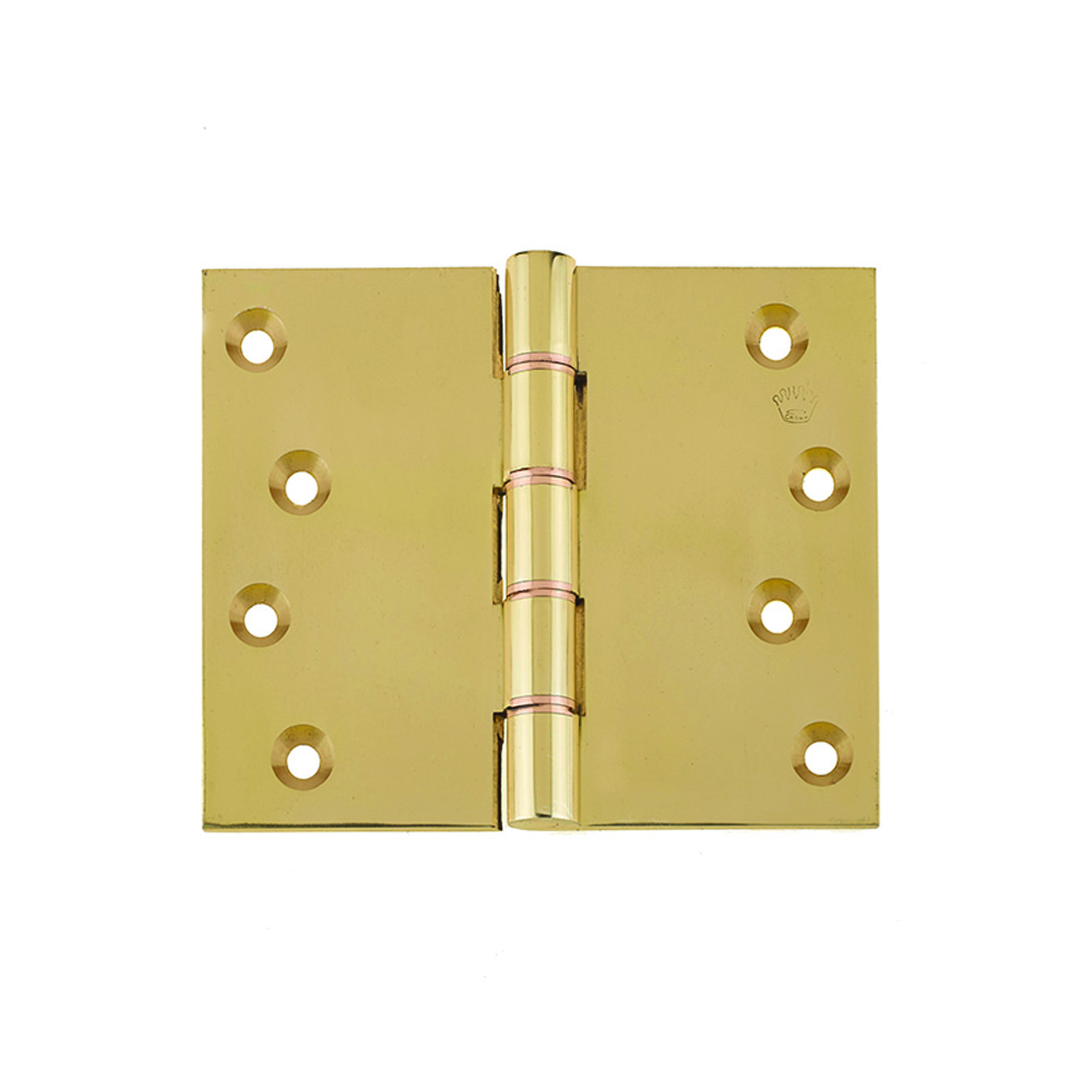 4 Inch (102 x 125mm) Laquered Projection Hinge - Polished Brass (Sold in Pairs)